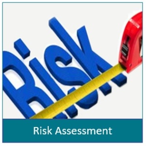 Picture of the word risk with an extended tape measure over it. Under the picture it says Risk Assessment