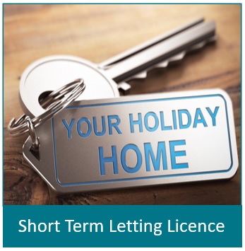 picture of key and key-ring. below picture it says short term letting licence.  link to short term letting licence services page  